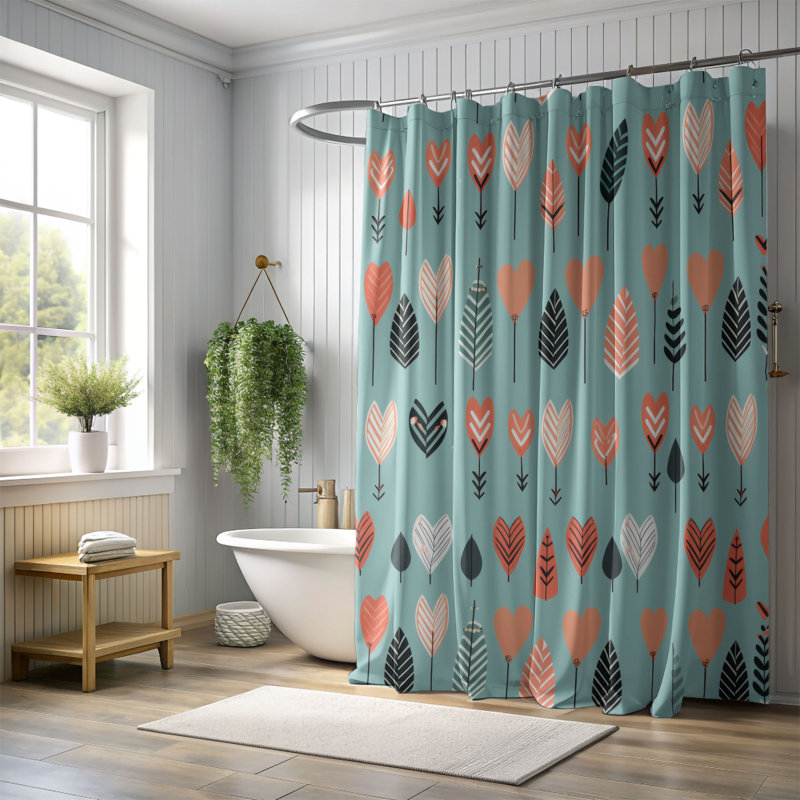 Passion Patterns - Rideau de douche Premium, H 74 po x l 71 po