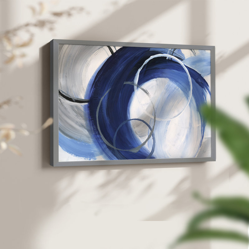 Indigo - anneaux - reproduction encadrée, Gris, H 22 po x l 28 po