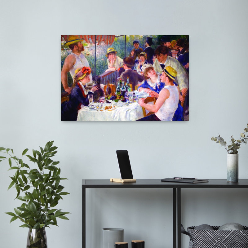 The Luncheon Of The Boating Party 1881 Classic Contemporary Orchid Summer Architecture Wall Art Print by Pierre-Auguste Renoir - Wrapped Canvas Print