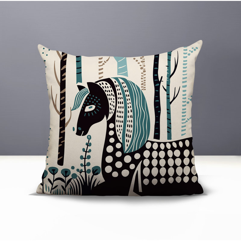 Coussin carré intérieur / extérieur noko, Émeraude, Square 17"