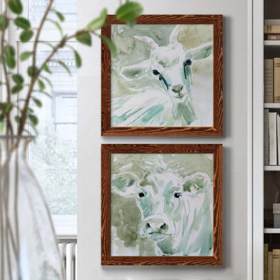 Bill E. Goat - ensemble de 2 peintures sur toile encadrées