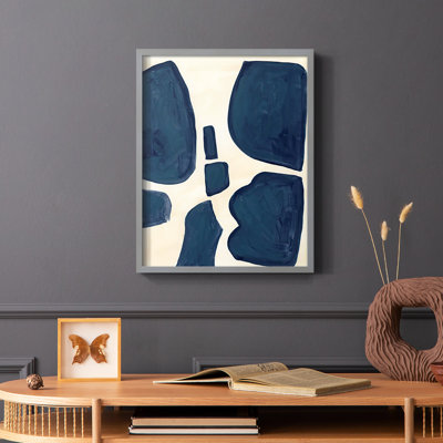 «Blue P pièces II», reproduction encadrée - bois massif