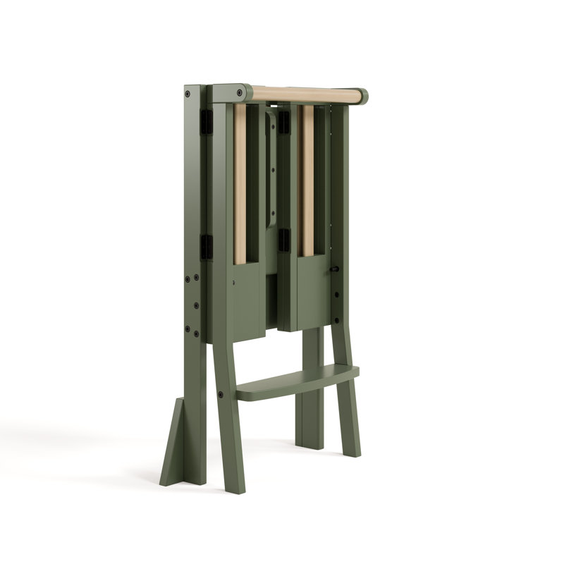 Escabeau pour tout-petit pliable Montessori, Olive / bois flottant