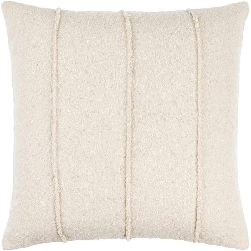 Mindy 18" Light Beige Cotton Accent Pillow Cover