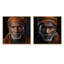 Portrait de chef tribal ébène - ensemble de 2 collages carrés tribaux d'Afrique-1514495332-1514495353