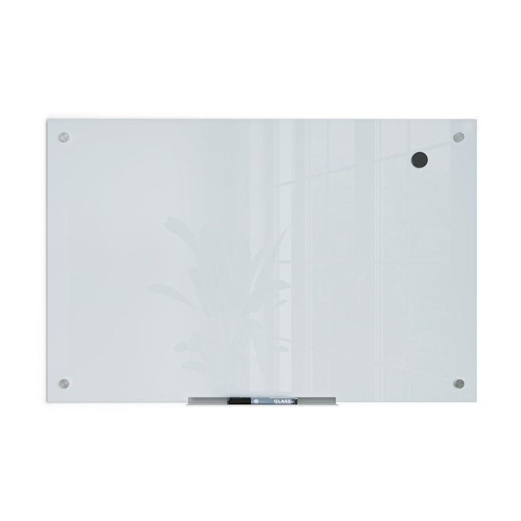 U Brands Frameless Non-Magnetic Glass Dry Erase Board, 35 X 23, Black