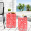 Paire de tables de bout en métal S / 2 en métal, style coupe moderne en fer, couleur corail, structure thermolaquée, sans assemblage, l 13,75 po x P 13,75 po et H 11,75 po x P 11,75 po-1935578037