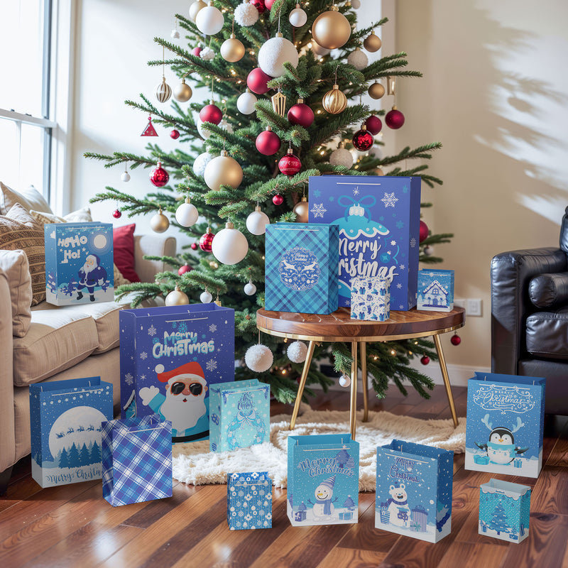 28 pièces de sacs-cadeaux de Noël en vrac avec poignées