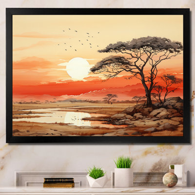 Orange, jaune, paysage africain, impressions sur toile