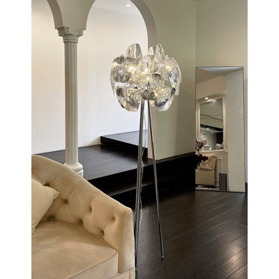 Luxury Clear Petal Tripod Floor Light Decor