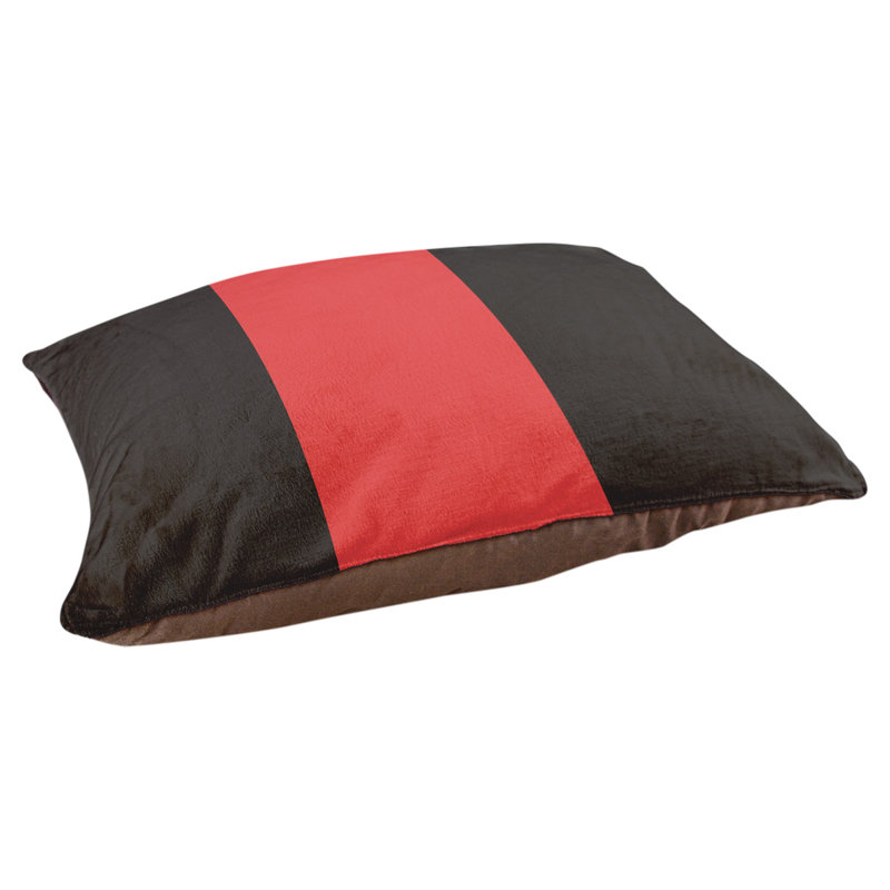 Coussin rectangulaire designer Tampa Bay, Petit (L 18 po x l 28 po), Noir / rouge