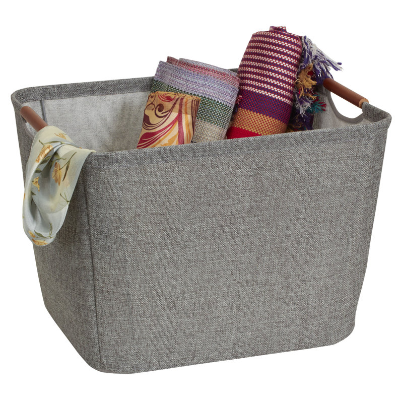 TaperedFabricStorageBin, 11" H x 16" W x 13" D, Gray