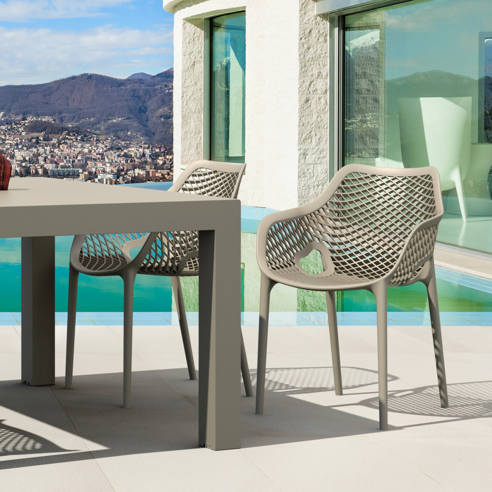 Asherton 55" Patio Dining Set, Taupe