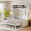 Grand lit escamotable mural avec canapé, blanc-615689265