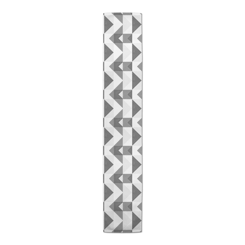 Chemin de table Geo Block, gris