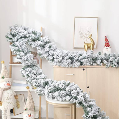  Guirlande de Noël enneigée enneigée Guirlande de Noël artificielle enneigée