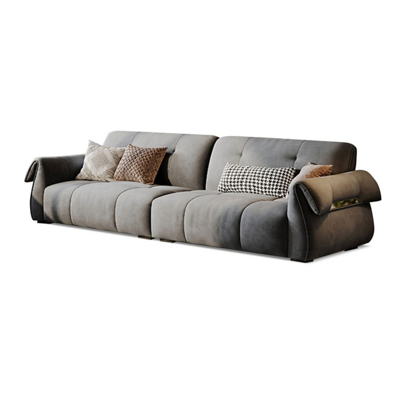 Coussin gris modulaire 100% polyester, Gris, 3, H 35,83 po x l 98,43 po x P 39,37 po