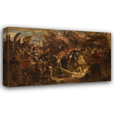 "Jan Iii Sobieski Hands Canon Denhoff a Letter to the Pope with the Message of the Victory over the Turks at Vienna in 1683" by  Jan Matejko - Gallery Wrap Canvas Wall Art