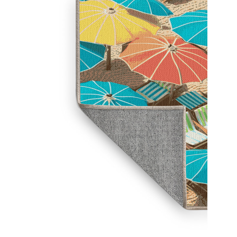  Tapis bord de mer lavable parasol Paradise, Carré 4 pi