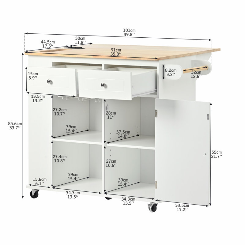 Îlot de cuisine polyvalent avec de multiples fonctionnalités pour des maisons élégantes, Blanc