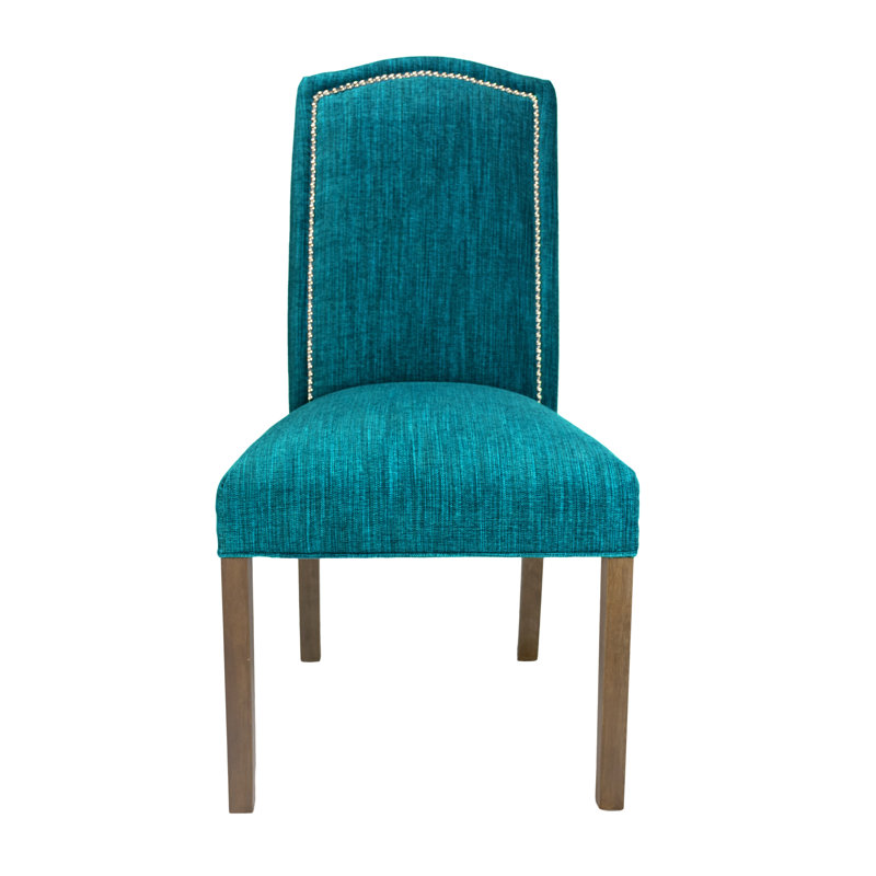 Chaise rembourrée Chalus Hermanson, Noyer, Turquoise