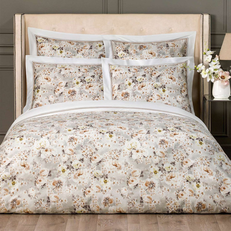 Emmie 100% Cotton Floral Flat Sheet, Queen Flat Sheet