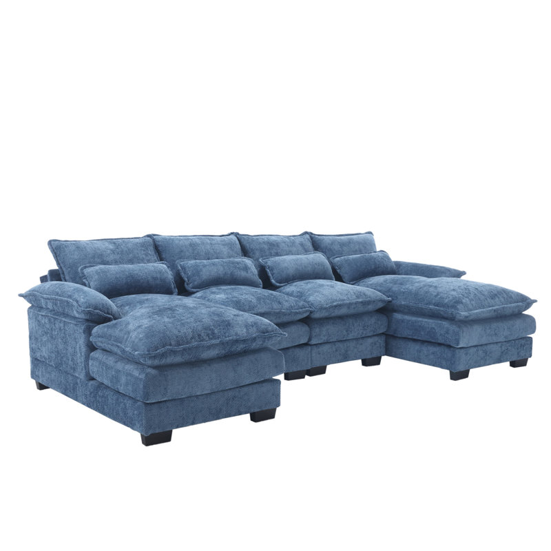 Modern Large Chenille Fabric U-Shape Sectional Sofa