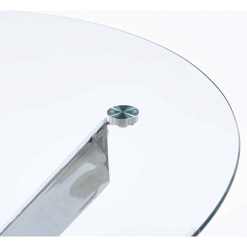 Table de salon moderne avec longueur réglable et plateau en verre trempé, pieds en métal élégants, pour l'espace