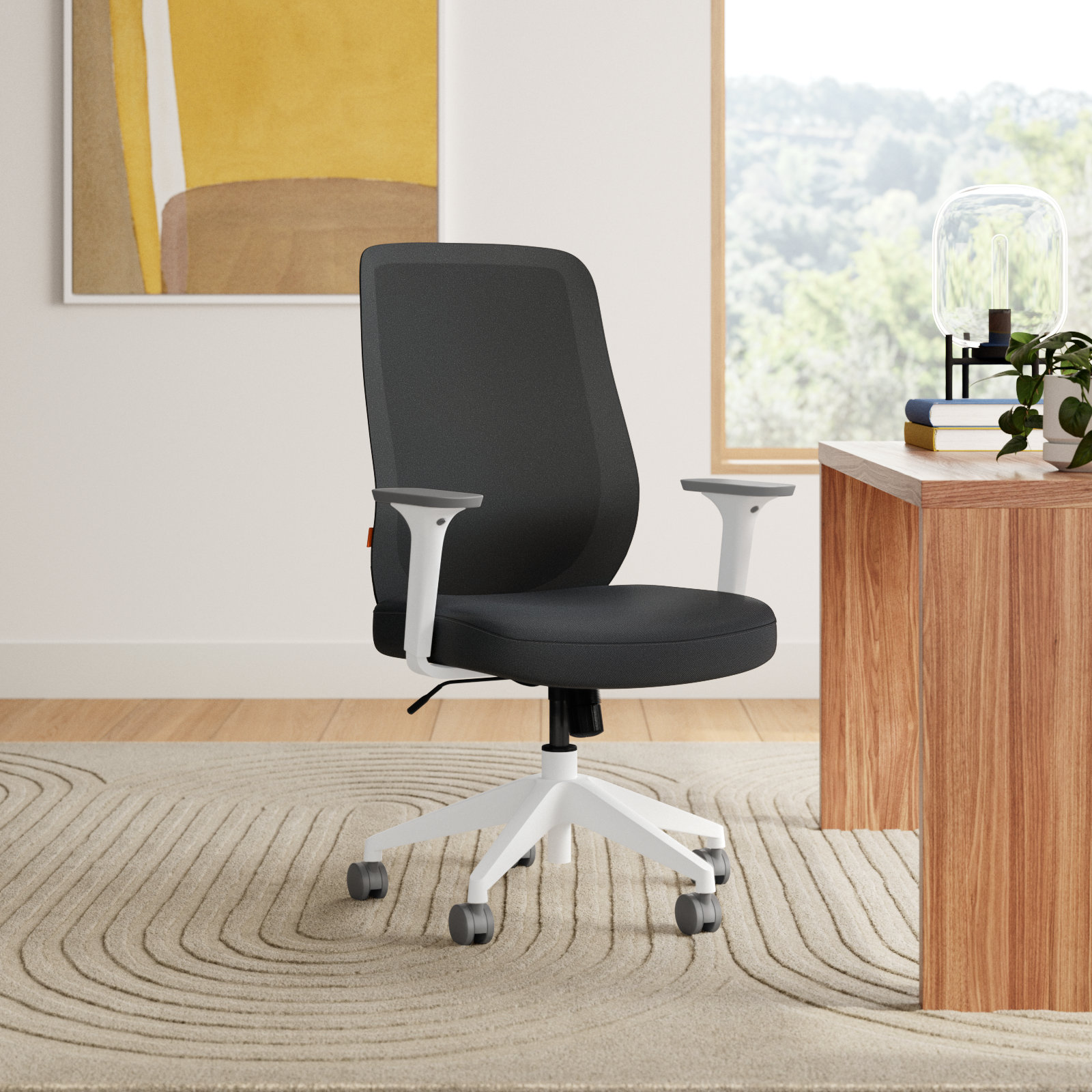 Max Office Chair with Lumbar Support, Dark Gray/White