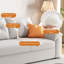 Canapé inclinable en lin mélangé couleur crème avec structure en métal pour chambre et salon-1299509197