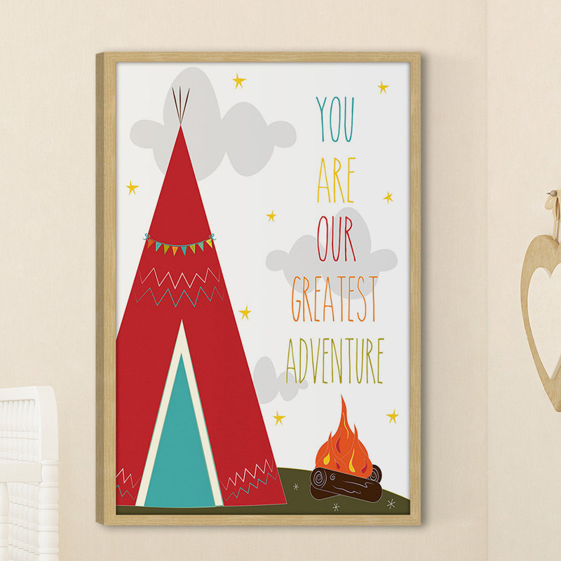 'Red Tee Pee' by Karen Zukowski Framed Print, 18" H x 12" W x 1.5" D