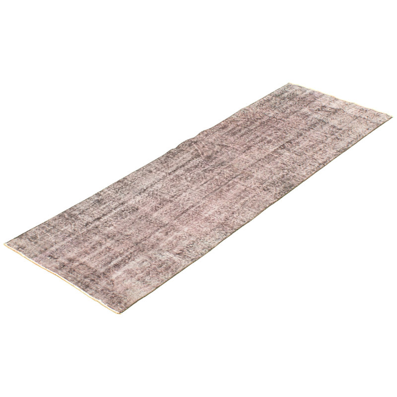 Tapis de couloir en laine noué à la main de conception unique 3 pi 7 po x 8 pi 10 po Tapis décoratif en beige/brun foncé