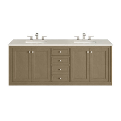 Meuble-lavabo double 72 po avec chargeur sans fil Freepower Chicago