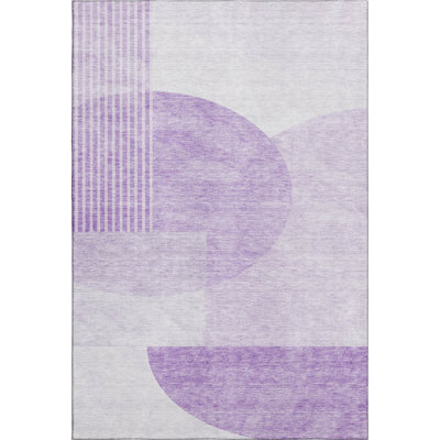 Premium Machine Washable Prisco Purple Rug