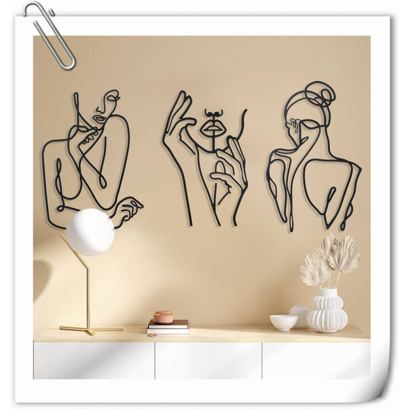 Ensemble de 3 décorations murales en métal
