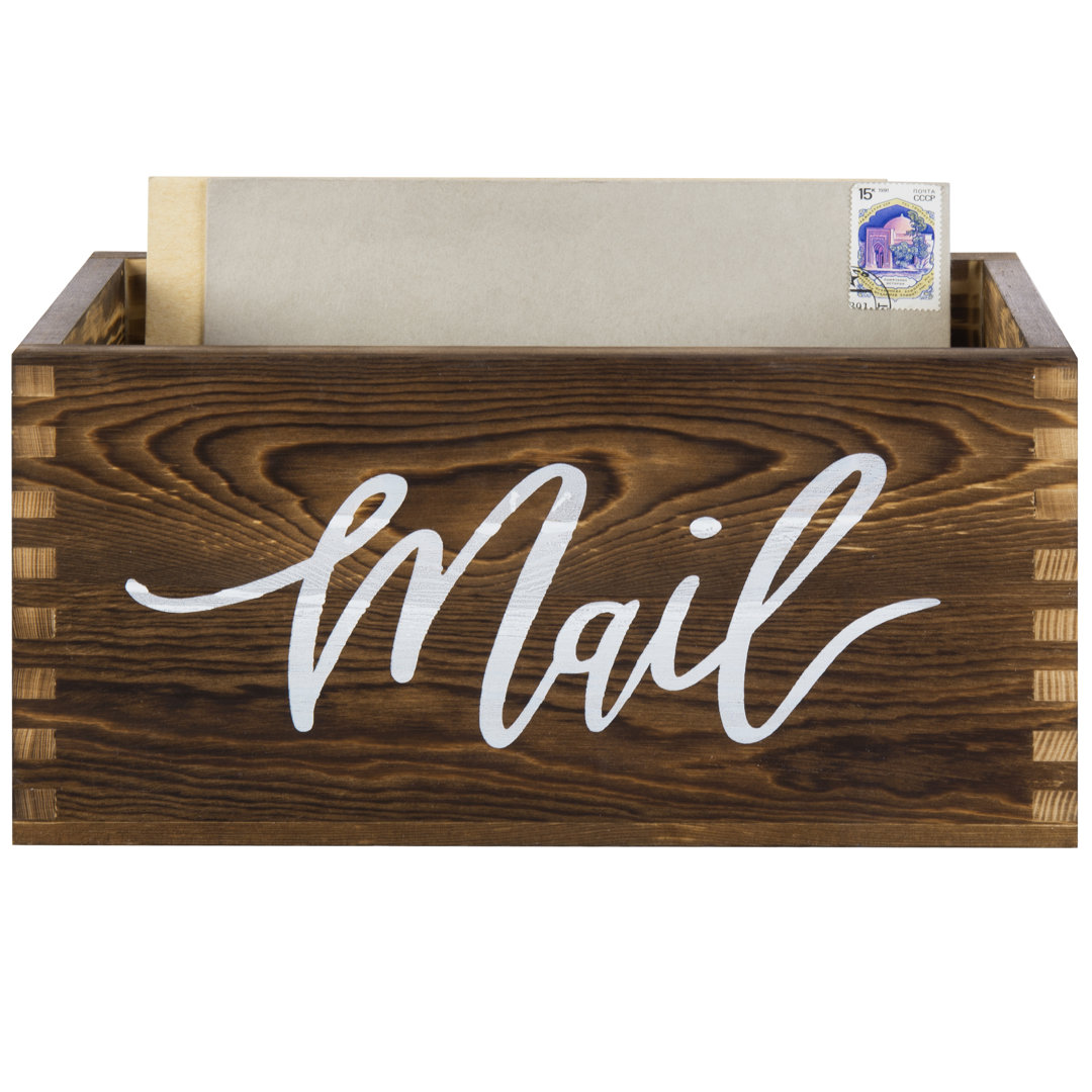 Spalding Office Wood Mail Desk Organizer Millwood Pines