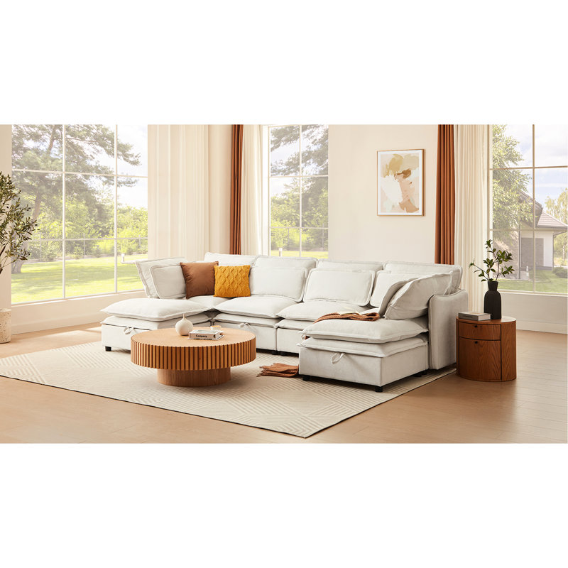 6 avec rangement et coussins à double couche pour un confort optimal