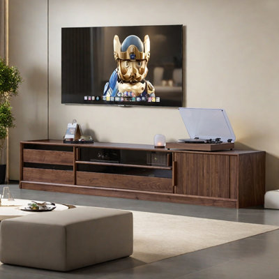 Nordic Style Walnut Wood TV Stand