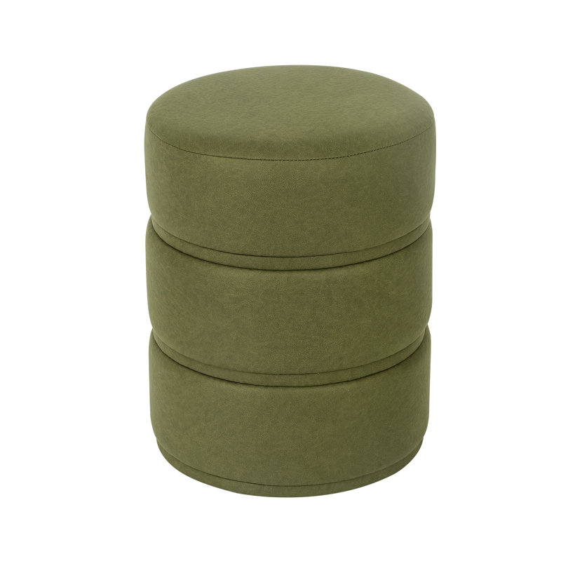 Lacquey Upholstered Ottoman, Green