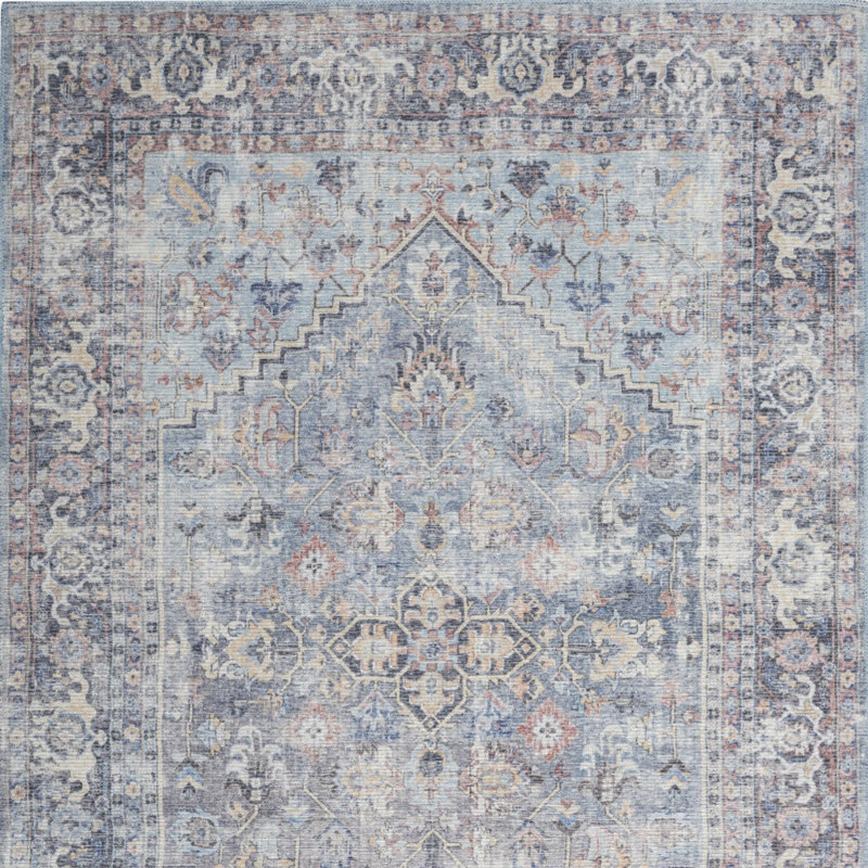 Tapis gris clair et bleu délavé délavé