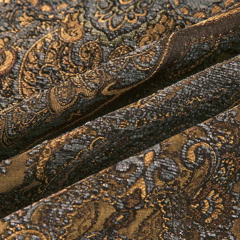 Classic Swag Valance with Tassels, Bronze Jacquard Waterfall Valance, 79" Window Treatment 1 Panel, 79" W x 45" L