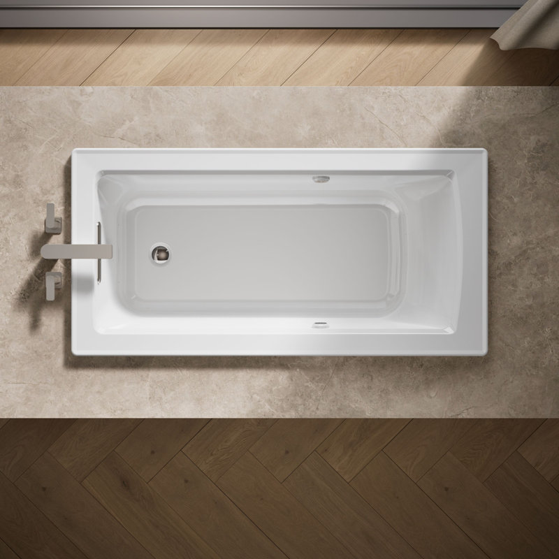 Archer 60-in X 30-in Drop in Air Acrylic Bathtub with Heater Included, White