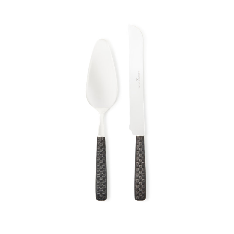 Everyday Leather Cake Serving Set, Black
