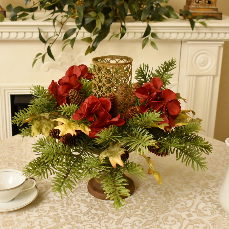 Faux Silk Hydrangea Arrangement in Jar