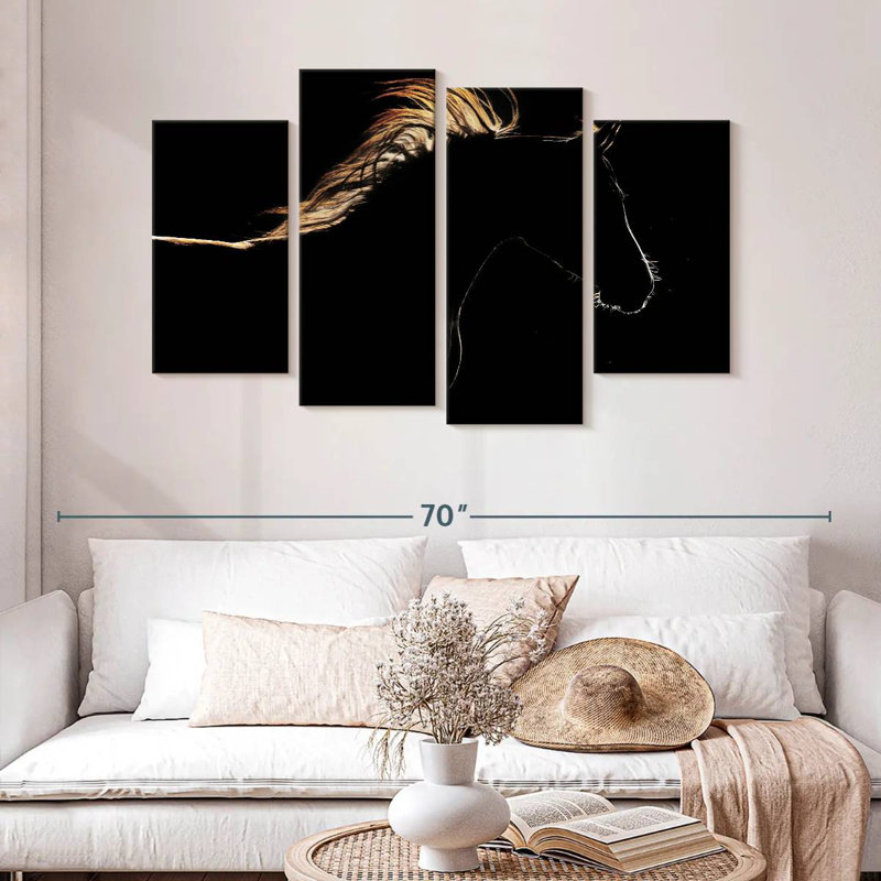 Silhouette de cheval Brampt, H 32 po x l 52 po