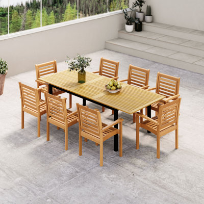 Amazonia FSC Wood And Aluminum Outdoor Patio Dining Set