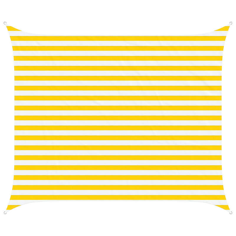 Vidaxl Sunshade Sail Oxford Fabric Rectangular Patio Shade Sunscreen Canopy, 2.5m W x 3m L, Yellow/White