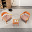 2 chaises d'appoint et table basse, brun abricot, haute éponge, revêtement luxueux, salon à installation rapide avec table, sans soudure, structure, tissu-483925328-483925329