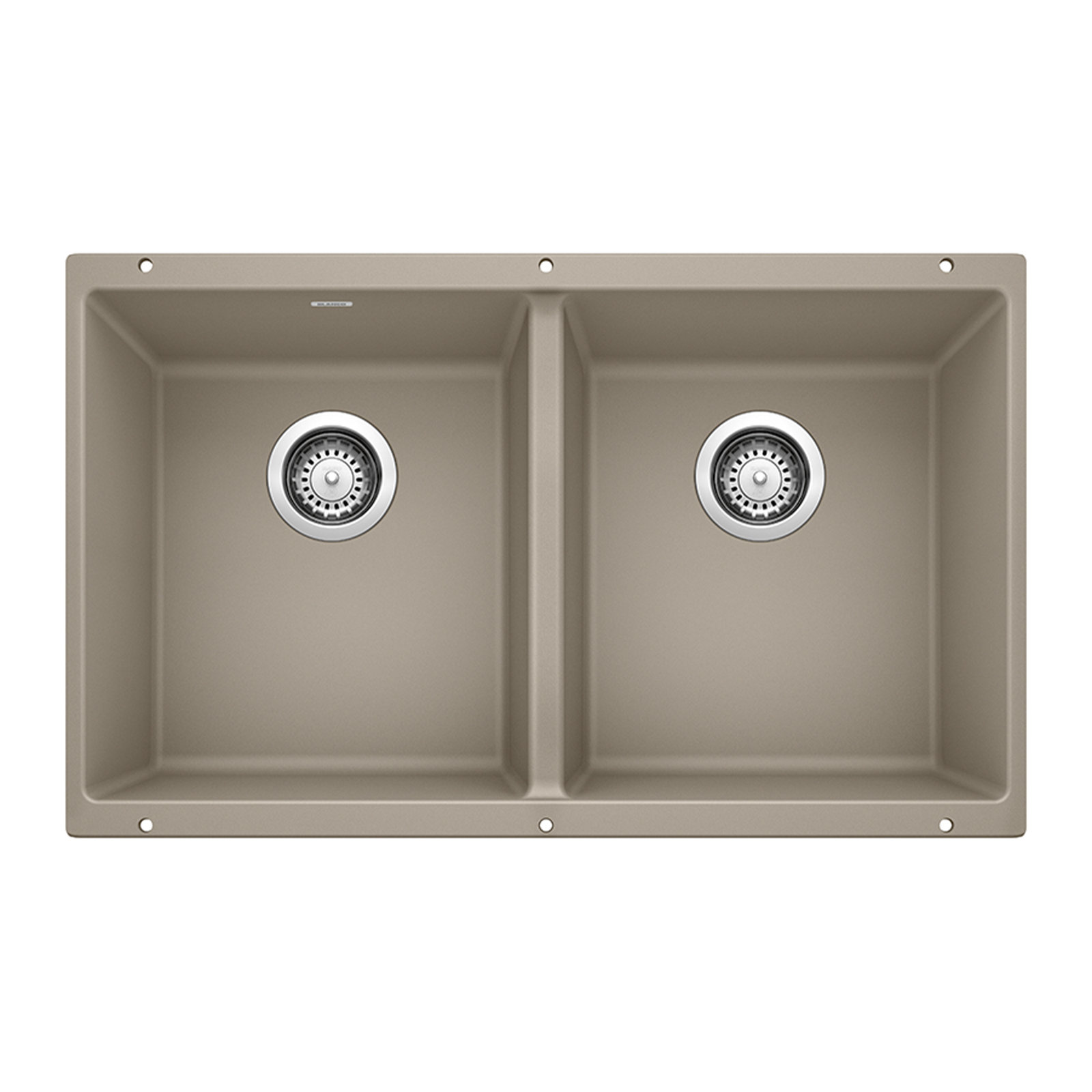 Precis SILGRANIT 29" 50/50 Double Bowl Undermount Kitchen Sink, Truffle