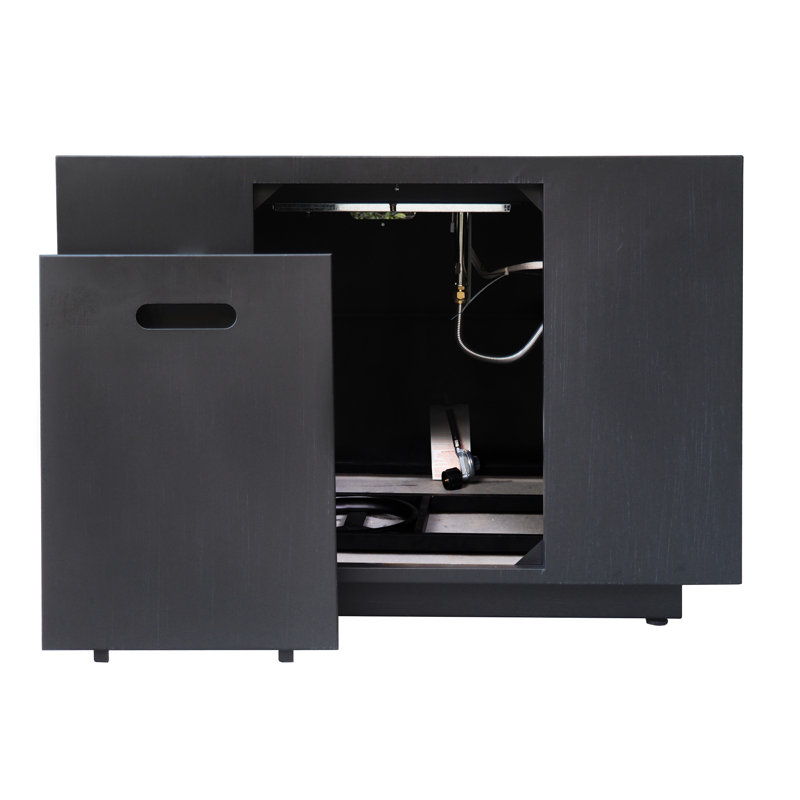 Foyer d'extérieur carré en fer 50 000, gris foncé, 33 po x 24 po, propane, aucun assemblage requis: l 33 po x H 24 po